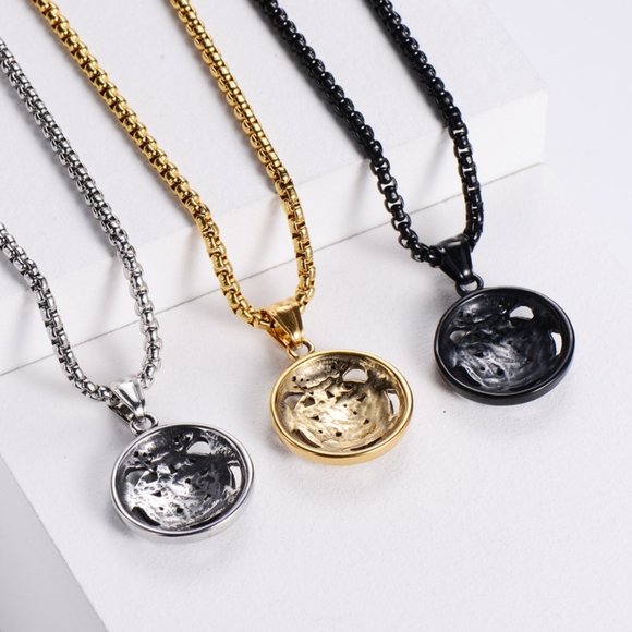 New! Stainless Steel Star & Moon Sun & Moon Necklace & Pendant - Picture 5 of 5